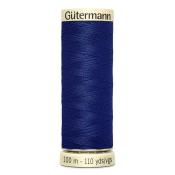 Dunkelblaue Nähgarnrolle. 100 Meter lang. Glatte Oberfläche, gleichmäßige Wicklung.
