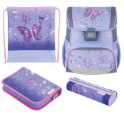 HERLITZ Schultaschen-Set Loop Plus Butterfly Paradise 4-teilig lila