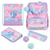 HERLITZ Schultaschen-Set Ultralight Ocean Lights 5-teilig rosa/blau/lila