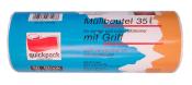Müllbeutel in blauer Verpackung. 35 Liter, 30 Stück. Für eckige und runde Mülleimer. Mit Griff.