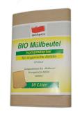 Brauner Bio-Müllbeutel für organische Abfälle. Kompostierbar, 10 Stück, 10 Liter. Nassfest.