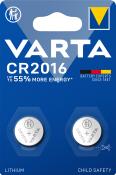 VARTA Lithium Knopfzelle - CR2016, 2 Stück