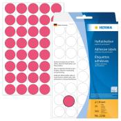 Ein Bogen mit 24 roten, runden Haftetiketten. Durch Perforation leicht abtrennbar.
