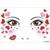 HERMA Face Art Sticker Love 1 Blatt bunt