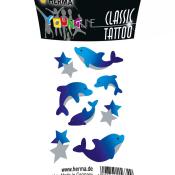 HERMA Classic Tattoo Delfine 1 Blatt blau