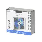 Vivanco CD/DVD-Hüllen - Slim, einfach, 10er Pack, schwarz 