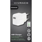 VIVANCO USB Fast Charger 2,4 A weiß 