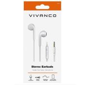 VIVANCO Stereo Earbuds mit Mikrofon weiß 