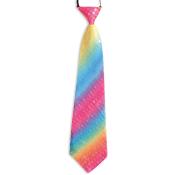 Krawatte Pailletten Rainbow 38 cm bunt