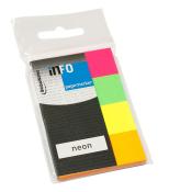 INFO Haftnotizen - Seiten Marker im Umschlag, 50x20 mm, 4x 50 Blatt, Neonfarben 