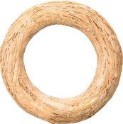 Runder Kranz aus Naturmaterialien. Helle, strohähnliche Struktur.