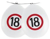 Ballons - 18. Geburtstag, 8 Stück, weiß 