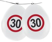 Ballons - 30. Geburtstag, 8 Stück, weiß 