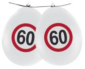 Ballons - 60. Geburtstag, 8 Stück, weiß 