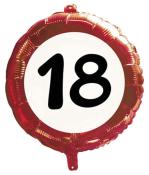 Heliumballon 18. Geburtstag rot/weiß