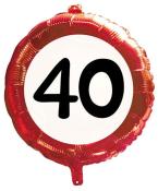 Heliumballon 40. Geburtstag rot/weiß