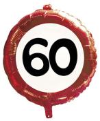 Heliumballon 60. Geburtstag rot/weiß