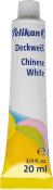 Tube mit weißer Farbe, beschriftet mit 'Pelikan Deckweiß Chinese White'. Inhalt 20 ml.