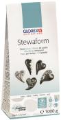 Verpackung für Gießmasse namens Stewaform. Abgebildete Formen sind Herzen und andere dekorative Motive.