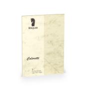 Beige Umschlag mit marmorierter Oberfläche. Logo von Rössler und der Schriftzug 'Coloretti' sichtbar.