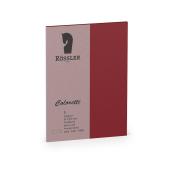 Rote Tischkarte aus Papier mit grauem oberen Bereich. Beschriftung für Platzkarten, geeignet für Druck.