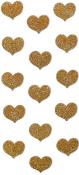 RÖSSLER Sticker Herzen glitzernd 15 Stück gold