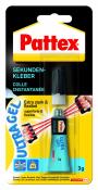 Kleber in einer kleinen Tube. Verpackung zeigt den Markennamen Pattex und Hinweise zur Anwendung.