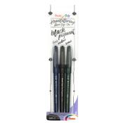 PENTEL Pen Brush Kalligraphiestifte mit flexibler Pinselspitze 3 Strichstärken schwarz
