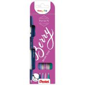 PENTEL Faserschreiber SES15B-4 Brush Sign Pen Berry Colors Set 4 Farben