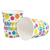 HEKU Pappbecher Birthday Dots 250 ml 10 Stück bunt