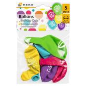HEKU Luftballons Birthday Dots 5 Stück mehrere Farben
