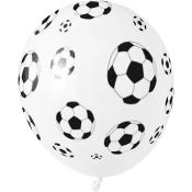 Ballons Fußball Party Ø 25 cm 5 Stück schwarz/weiß