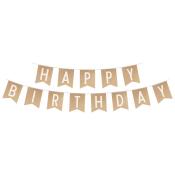 Wimpelkette Happy Birthday 2,5 m braun