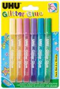 UHU Glitter Glue - Shiny Colours, 6 x 10ml 