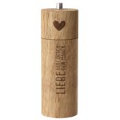 Pfeffermühle Liebe geht durch den Magen 17 x 5,5 cm aus Holz natur