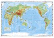 Heinrich Stiefel: Weltkarte pazifikständisch physisch