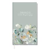 Buchcover mit dem Titel 'ZWANZIG sechs & zwanzig'. Florales Design mit grünen Blättern und goldenen Akzenten.
