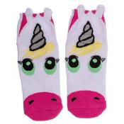 Einhorn-Socken mit ABS-Sohle Einheitsgröße weiß/rosa