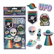 TRENDHAUS Galaxy Sticker Space Adventure holographisch 9 Stück bunt