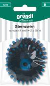 Sternzwirn in schwarz und weiß. Verpackt in transparenter Folie, mit zwei Rollen á 20 Meter.