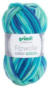 Wollknäuel in verschiedenen Blau- und Grüntönen. Geeignet zum Filzen in der Waschmaschine.