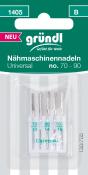 Packung mit Nähmaschinennadeln. Universalgrößen 70, 90 und 100.
