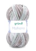 Garnknäuel in sanften Farben. Die Hauptfarben sind Beige, Mintgrün und Weiß.