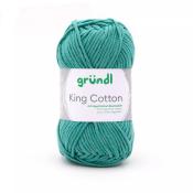 Grüner Baumwollgarn in einem Knäuel. Beschriftung mit dem Namen 'King Cotton'.