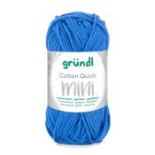Wolle in leuchtendem Blau. Marke: gründl, Produktname: Cotton Quick mini.