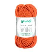 Orangefarbener Garnknäuel von gründl. Bezeichnung: Cotton Quick mini.
