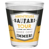 Schnapsglas Abenteuer Saufari Tour 6 cl bunt