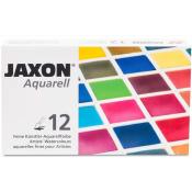 Aquarellkasten mit 12 Farben. Verpackung zeigt verschiedene Farbflächen.
