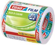 TESA Film Eco & Clear Klebeband Nachfüllung transparent 10m x 15mm 3 Rollen Vorteilspack