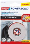 TESA doppelseitiges Montageband Ultra Strong 1,5 m x 19 mm weiß